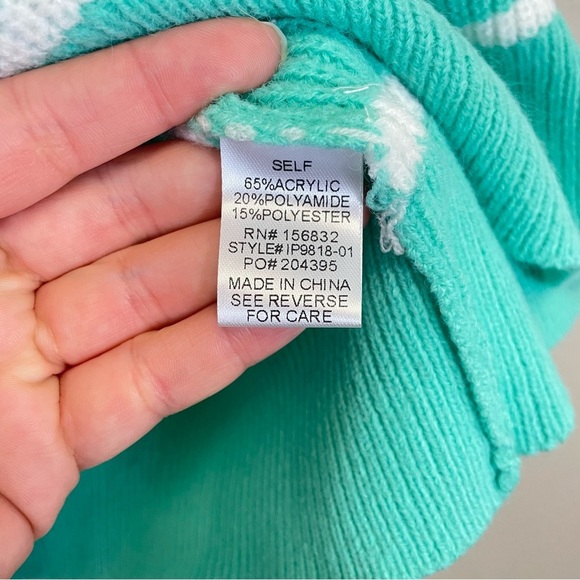 BIBI Turquoise Striped Henley Sleeveless Sweater‎ Top NWT Size Medium - Picture 5 of 5